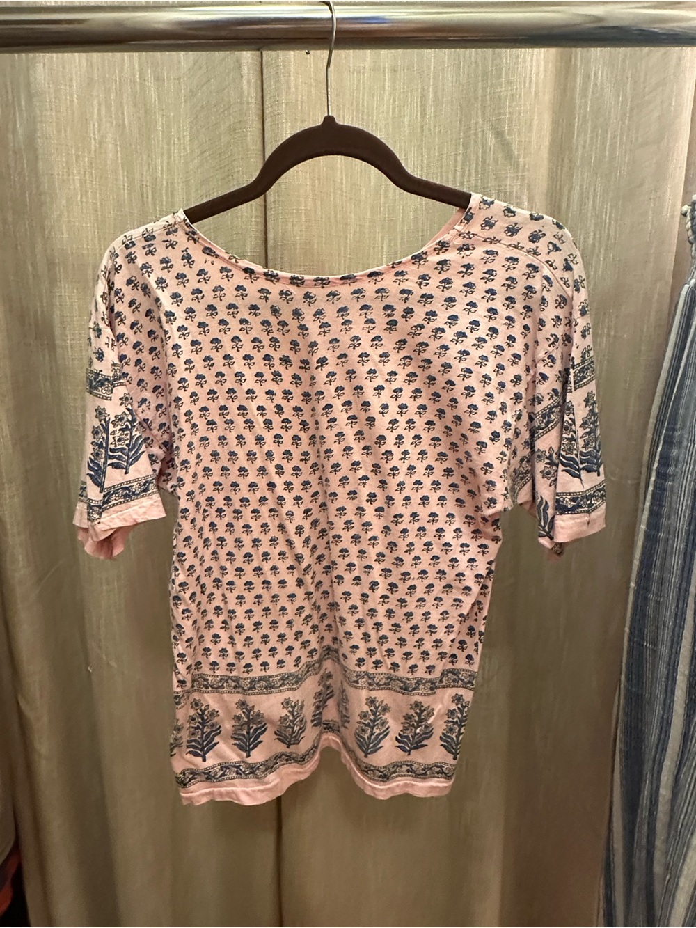 Women's Pink Printed Short Sleeve Top